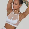 Creatures Of XIX I S I S Halter Top - White With Sand Mesh All Pole Wear
