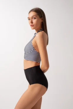 Shark Polewear Double-sided High Waist Shorts - Striped/Black
