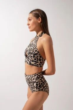 All Pole Wear Shark Polewear Double-sided High Waist Shorts - Leopard/Black