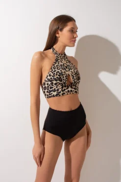 All Pole Wear Shark Polewear Double-sided High Waist Shorts - Leopard/Black