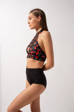 Shark Polewear Double-sided High Waisted Shorts - Cherry/Black All Pole Wear