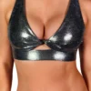 All Pole Wear Cleo The Hurricane Twist Sports Bra - Metallic Chrome