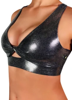 All Pole Wear Cleo The Hurricane Twist Sports Bra - Metallic Chrome