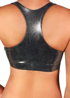 All Pole Wear Cleo The Hurricane Twist Sports Bra - Metallic Chrome