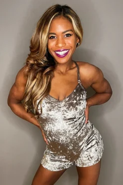 All Pole Wear Exo Wear Playsuit - Silver Velvet