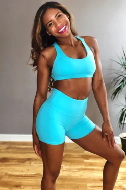 Olra Activewear Signature Biker Shorts - Ocean All Pole Wear