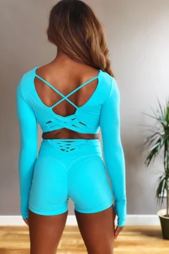 Olra Activewear Signature Biker Shorts - Ocean All Pole Wear