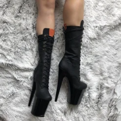 Hella Heels Black Denim Boots - 8inch