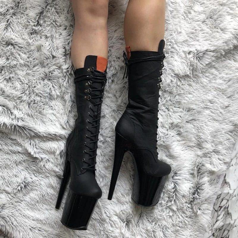 Hella Heels Black Denim Boots - 8inch