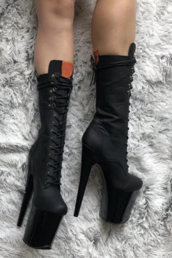 Hella Heels Black Denim Boots - 8inch