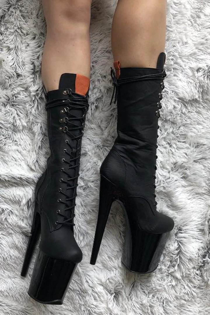 Hella Heels Black Denim Boots - 8inch