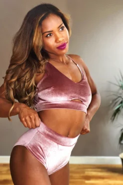 REV ACTIV High Waist Shorts - Pink Velvet All Pole Wear