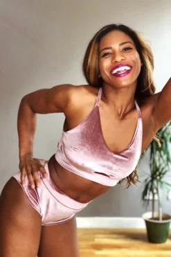 REV ACTIV Gap Top - Pink Velvet All Pole Wear