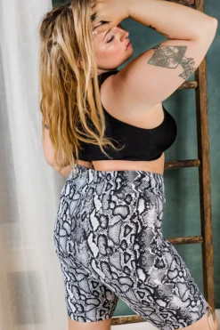 All Pole Wear Chantay Polewear Allegra Biker Shorts - Snake