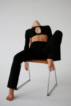 All Pole Wear Exo Wear Long Sleeve Buckle Front Top - Black