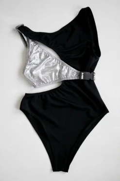 All Pole Wear Exo Wear Angle Bodysuit - Black/Metallic Silver