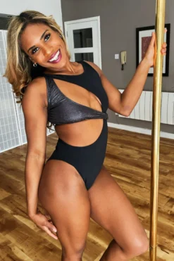 All Pole Wear Exo Wear Angle Bodysuit - Black/Metallic Black