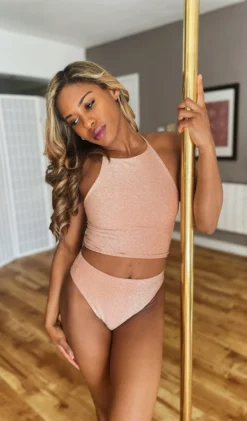 Exo Wear Lurex Top - Rose Gold New In