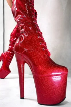 New In Hella Heels The Glitterati Thigh High 8inch Boots - Kansass