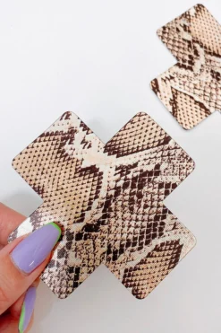 Naughty Thoughts Cross Pasties (5 Pairs) - Snake