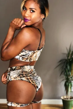 All Pole Wear REV ACTIV Bomb Garter Shorts - Snake Velvet