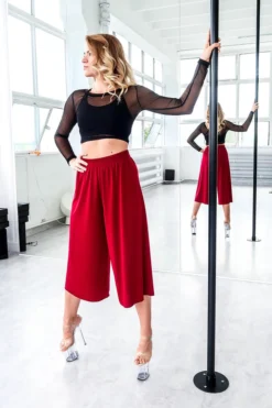 REV ACTIV Mesh Long Sleeved Crop Top - Black All Pole Wear