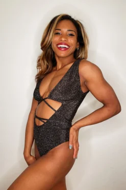 Exo Wear Lurex Bodysuit - Black All Pole Wear