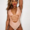 All Pole Wear Exo Wear Lurex Bodysuit - Rose Gold