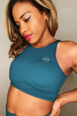 Enviro Grip All Pole Wear The Enviro Co. Crop Top - Blue Teal