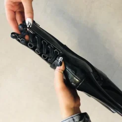 Hella Heels EmpireKicks Corset 8inch Boots - Black Shoes