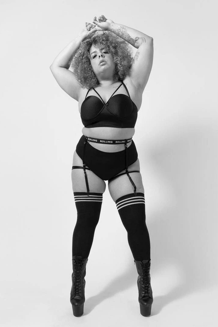 Rolling Over The Knee Socks - Striped Black/White (3 Sizes Available) Back In Stock