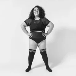 Rolling Over The Knee Socks - Striped Black/White (3 Sizes Available) Back In Stock