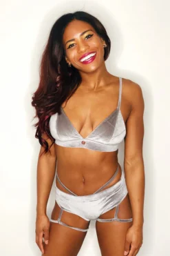 Shimmy & Sparkle Tokyo Shorts - Silver Taupe All Pole Wear