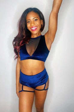 Shimmy & Sparkle London Crop Top - Navy Blue