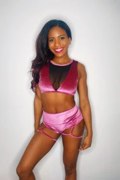 All Pole Wear Shimmy & Sparkle New York Pin Up Shorts - Dusty Pink