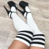 Lunalae Thigh High Socks - White/Black