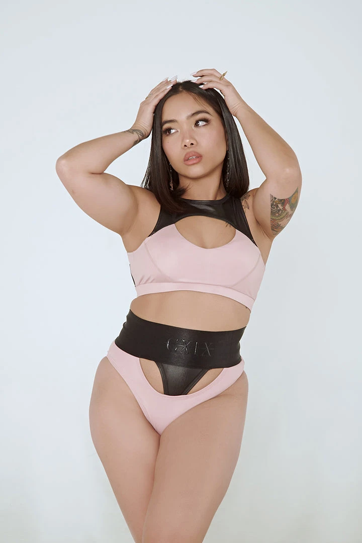 Creatures Of XIX I Slay Sports Bra - Pink/Black All Pole Wear