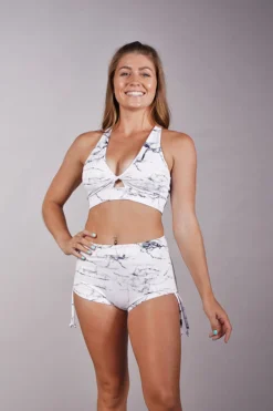 All Pole Wear Off The Pole Keyhole Sports Bra - White Marble