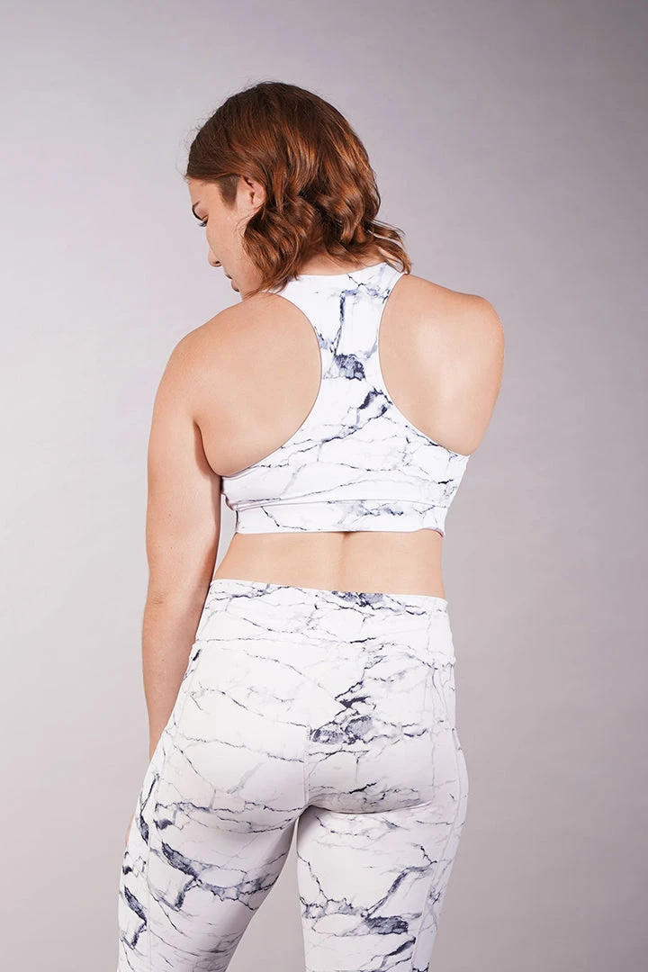 All Pole Wear Off The Pole Keyhole Sports Bra - White Marble
