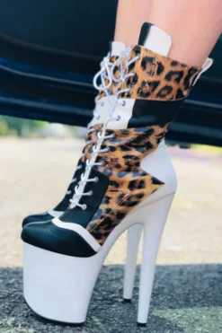 Hella Heels EmpireKicks 8inch Boots - White Shoes