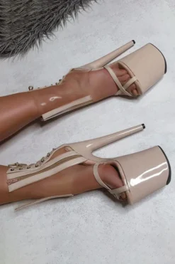 Hella Heels King Hybrid 8inch Boots - Stripped Shoes