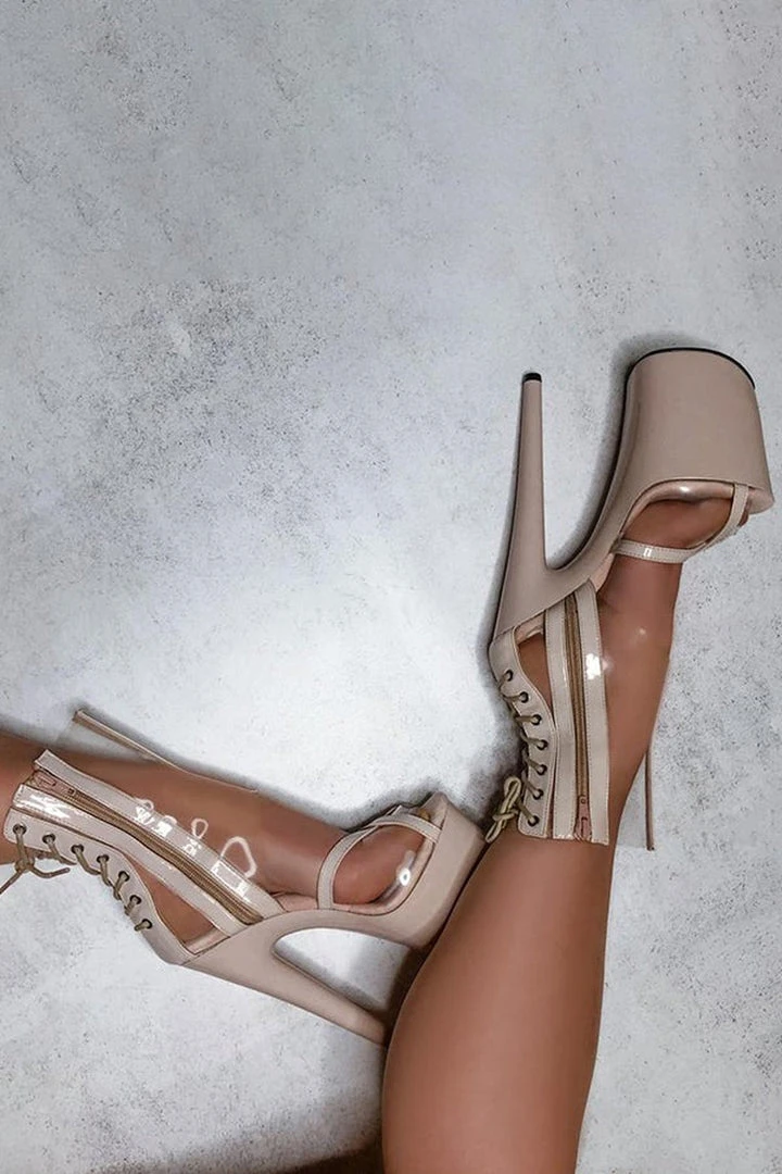 Hella Heels King Hybrid 8inch Boots - Stripped Shoes