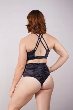 Off The Pole Lifestyle Sports Bra - Black Camouflage