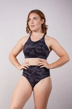 Off The Pole Lifestyle Sports Bra - Black Camouflage