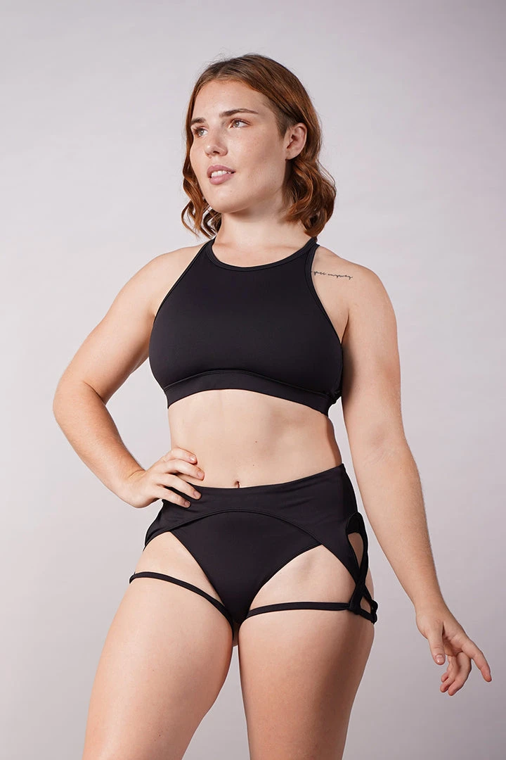 Off The Pole Lifestyle Sports Bra - Black All Pole Wear