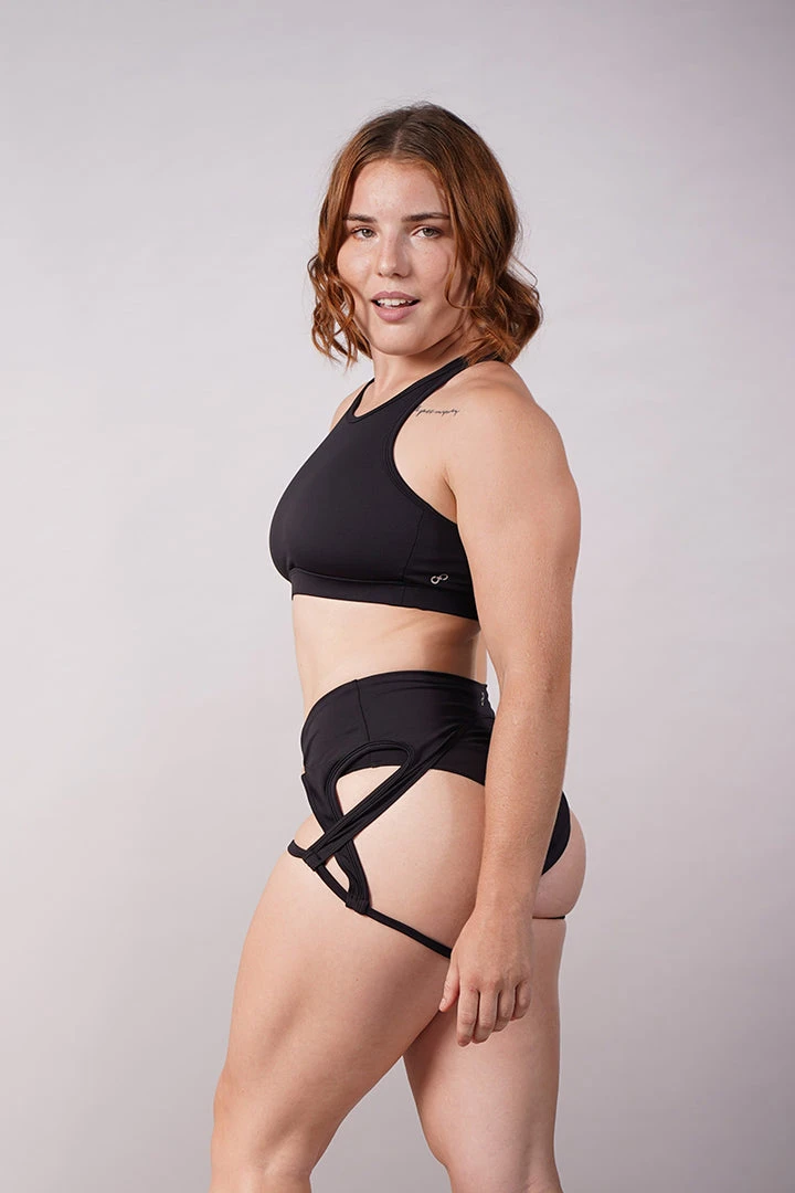 Off The Pole Lifestyle Sports Bra - Black All Pole Wear