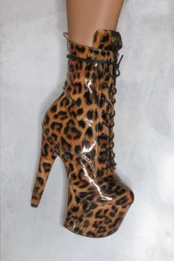 Shoes Hella Heels EmpireKicks 7inch Booties - Leopard