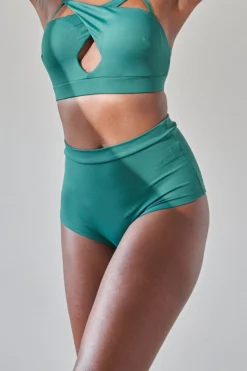 Lunalae High Waist Shorts - Recycled Emerald All Pole Wear