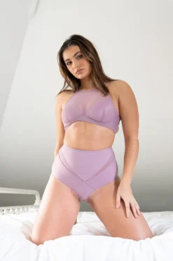 Lunalae Ella Mesh Top - Recycled Mauve