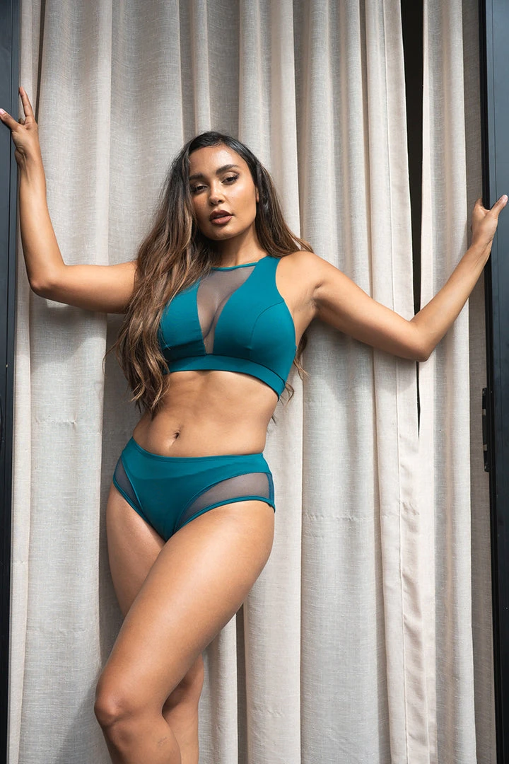 Lunalae Midnight Low Waisted Bottoms - Recycled Teal All Pole Wear